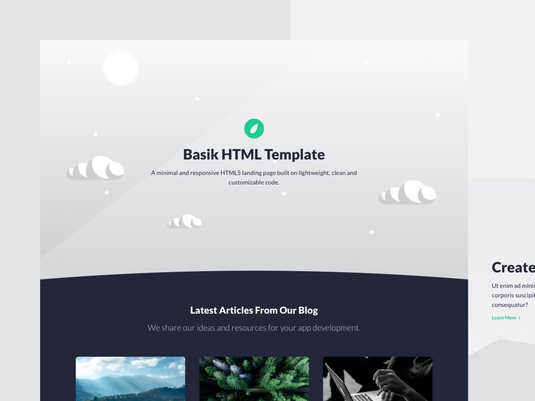 Basik HTML Template - UI/UX Assets