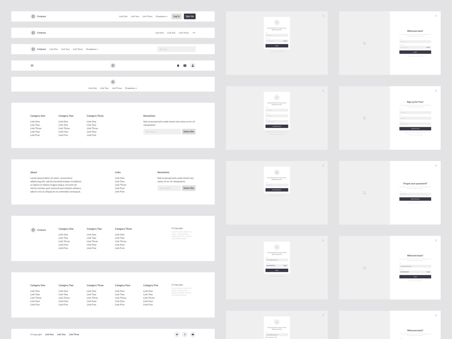 Web Wireframe Kit - UI/UX Assets