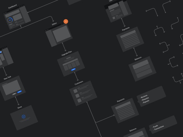 Dark UI Wireflows