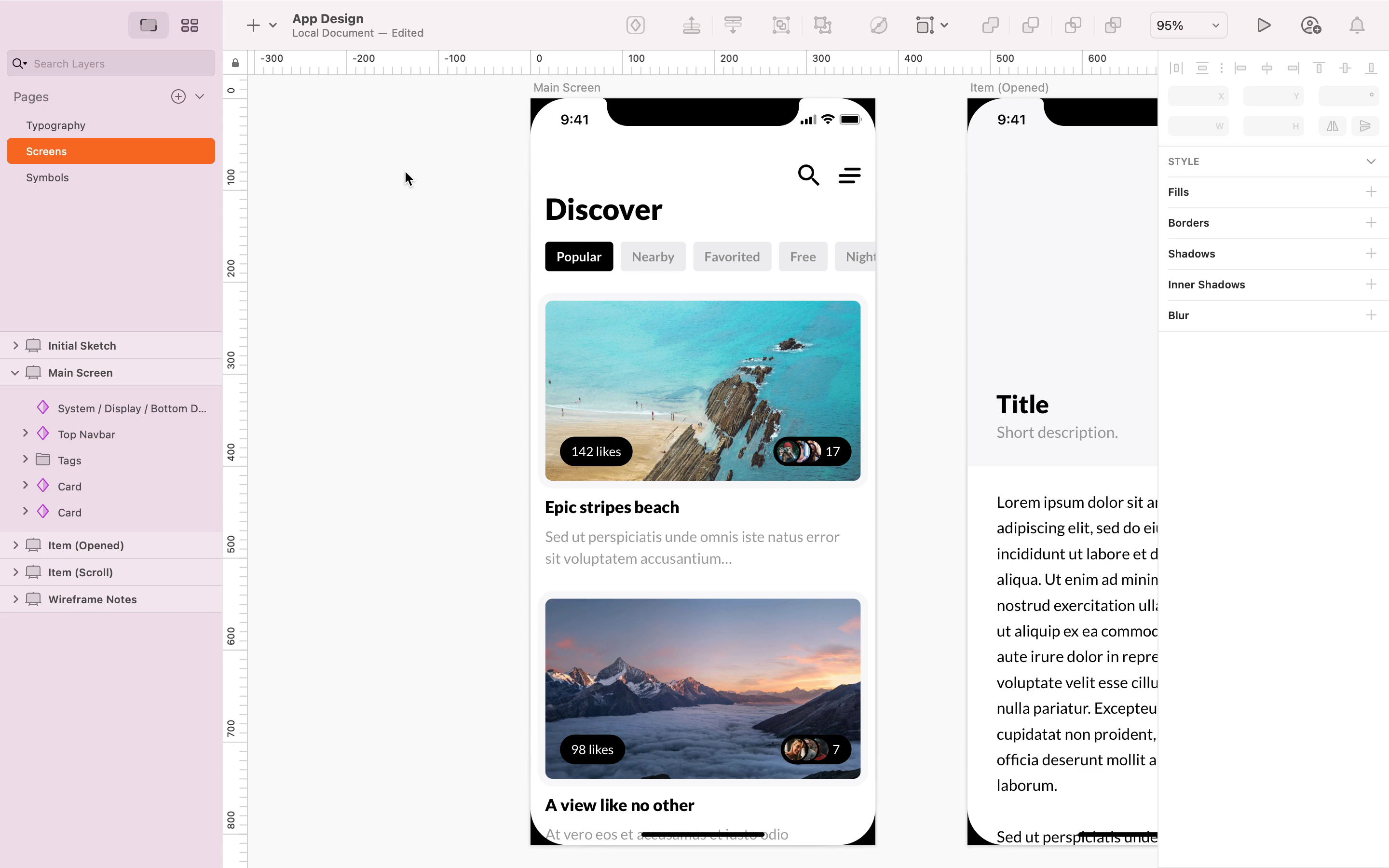 Concept Development - Main Screen