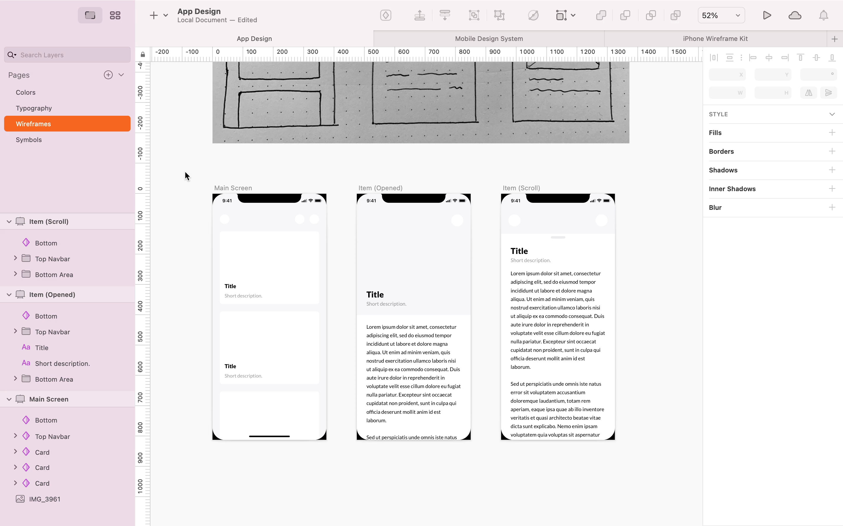 From Low to High Fidelity Wireframe